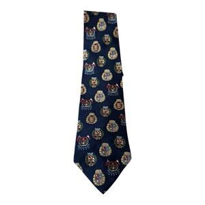 Vintage Tommy Hilfiger Crest 100% Italian Silk Red and Navy Blue Tie NWT